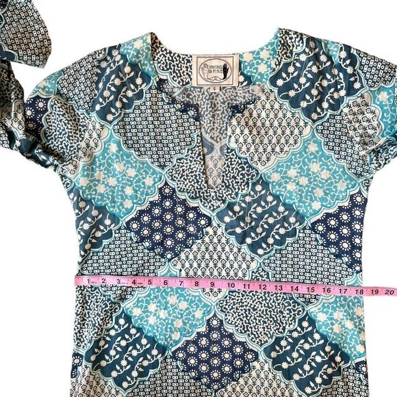 Irving & Fine for Lucky Brand Patchwork Balloon Sleeve Kaftan Dress - Picture 10 of 12